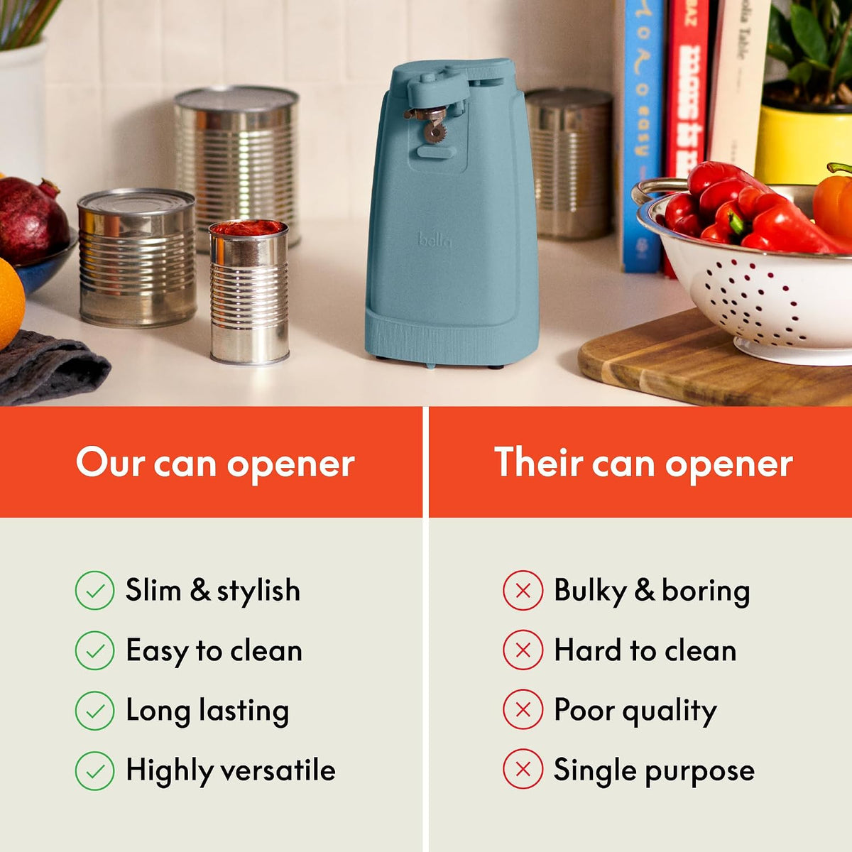 Electric Can Opener and Knife Sharpener, Jar and Bottle Opener, Sage