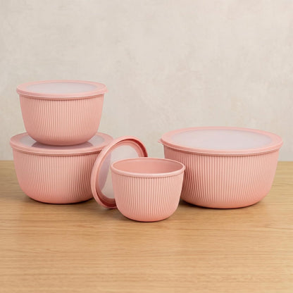 BoxedHome 4.97 Quarts Mixing Bowls with Lids - 8 Piece Plastic Nesting Bowl Set includes 4 Prep Bowls and 4 Lids, Microwave and Dishwasher Safe, Green