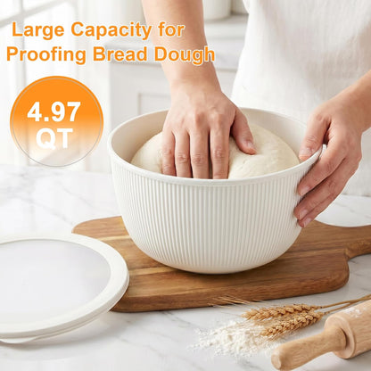 BoxedHome 4.97 Quarts Mixing Bowls with Lids - 8 Piece Plastic Nesting Bowl Set includes 4 Prep Bowls and 4 Lids, Microwave and Dishwasher Safe, Green