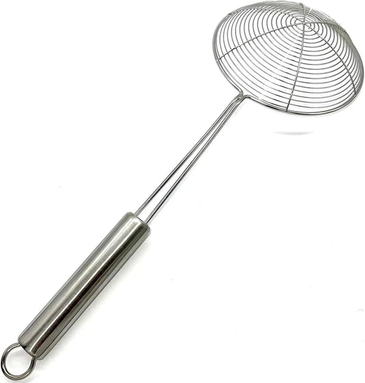 13.7-inch Spider Strainer Skimmer Stainless Steel Pasta Strainer Spoon for Cooking and Frying, Wire Skimmer Ladle Kitchen Utensils Fryer Scoop Spoon.