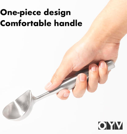 304 Stainless Steel Ice Cream Scoop, Heavy Duty, Ergonomic Handle