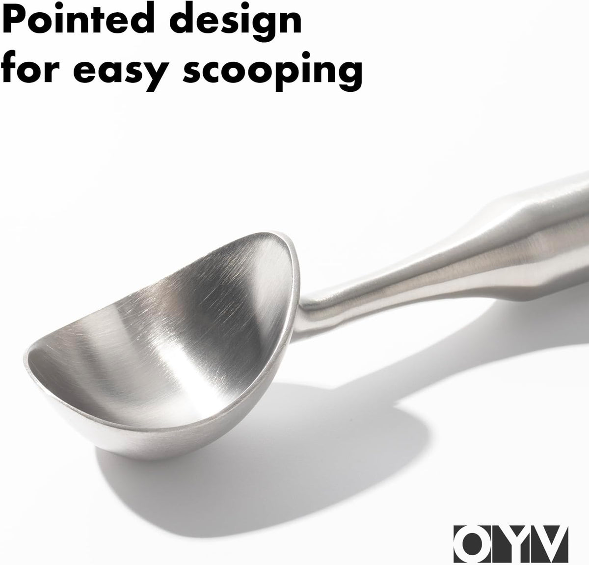 304 Stainless Steel Ice Cream Scoop, Heavy Duty, Ergonomic Handle