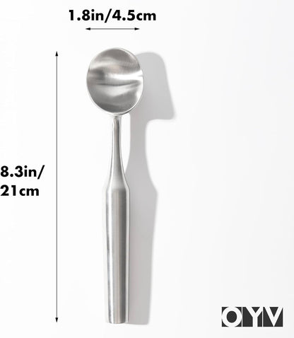 304 Stainless Steel Ice Cream Scoop, Heavy Duty, Ergonomic Handle