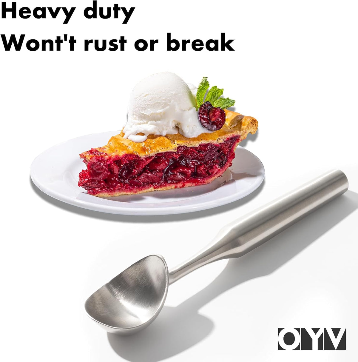 304 Stainless Steel Ice Cream Scoop, Heavy Duty, Ergonomic Handle