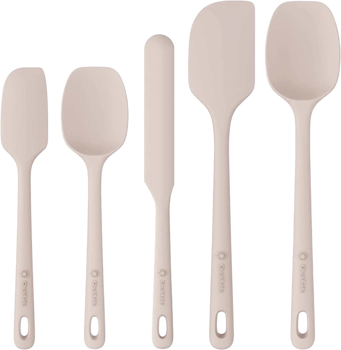 5 Pieces Silicone Spatula Set, Food Grade Rubber Spatula, Upgrade Strong Handle with Ergonomic Grip, Heat Resistant Up to 600°F for Nonstick Cookware, Cooking