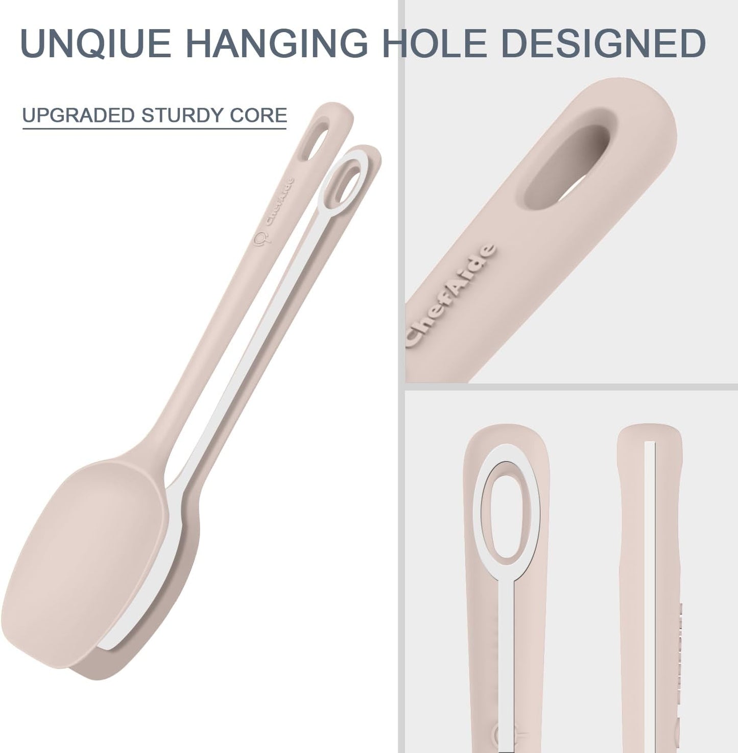 5 Pieces Silicone Spatula Set, Food Grade Rubber Spatula, Upgrade Strong Handle with Ergonomic Grip, Heat Resistant Up to 600°F for Nonstick Cookware, Cooking