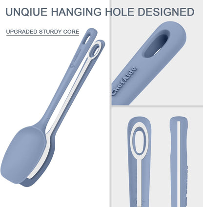 5 Pieces Silicone Spatula Set, Food Grade Rubber Spatula, Upgrade Strong Handle with Ergonomic Grip, Heat Resistant Up to 600°F for Nonstick Cookware, Cooking