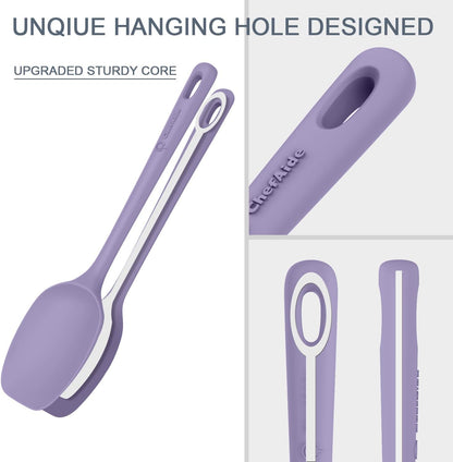 5 Pieces Silicone Spatula Set, Food Grade Rubber Spatula, Upgrade Strong Handle with Ergonomic Grip, Heat Resistant Up to 600°F for Nonstick Cookware, Cooking