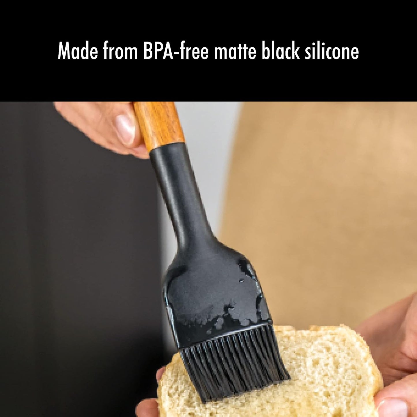 Silicone with Wood Handle Cooking Utensil, Pastry Brush