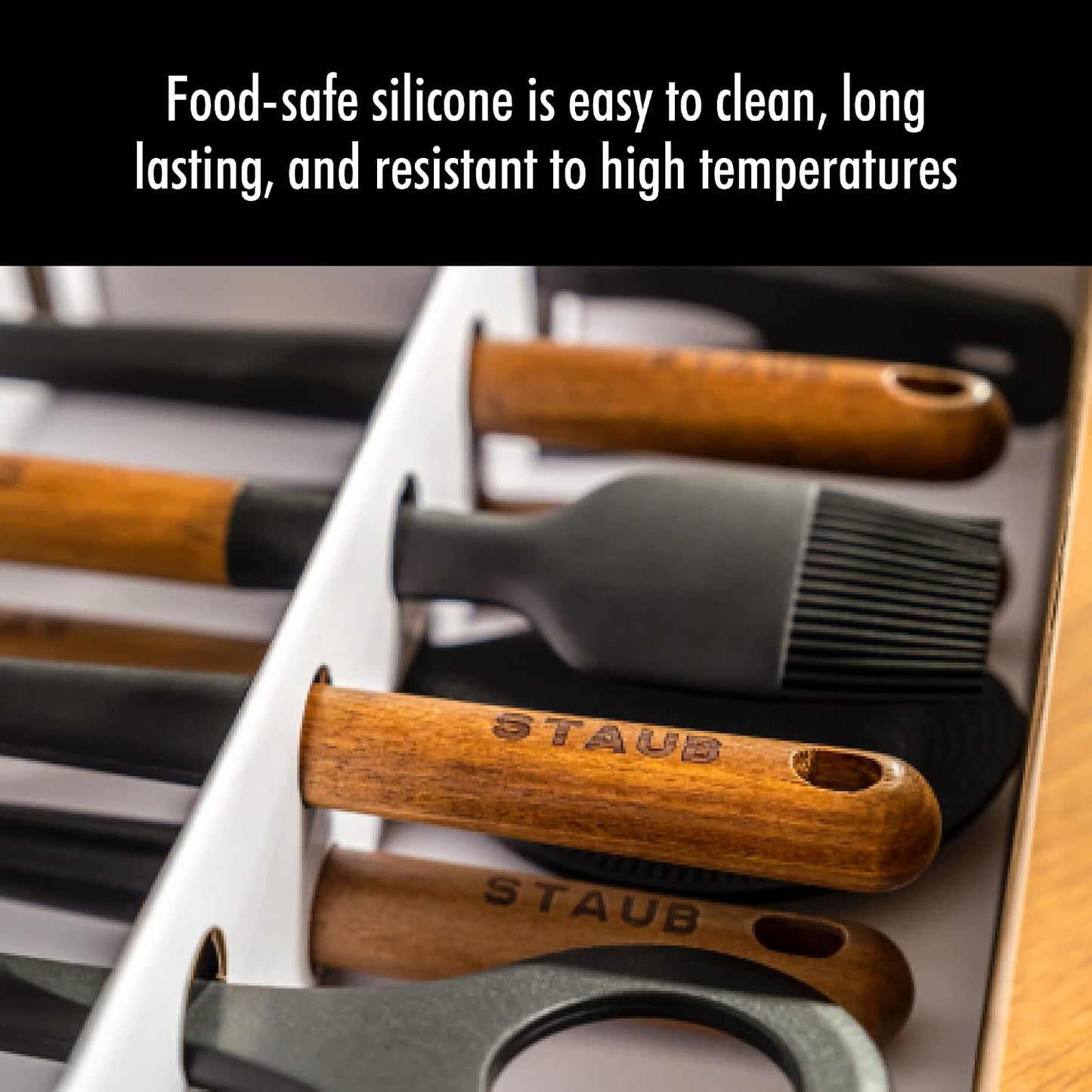 Silicone with Wood Handle Cooking Utensil, Pastry Brush