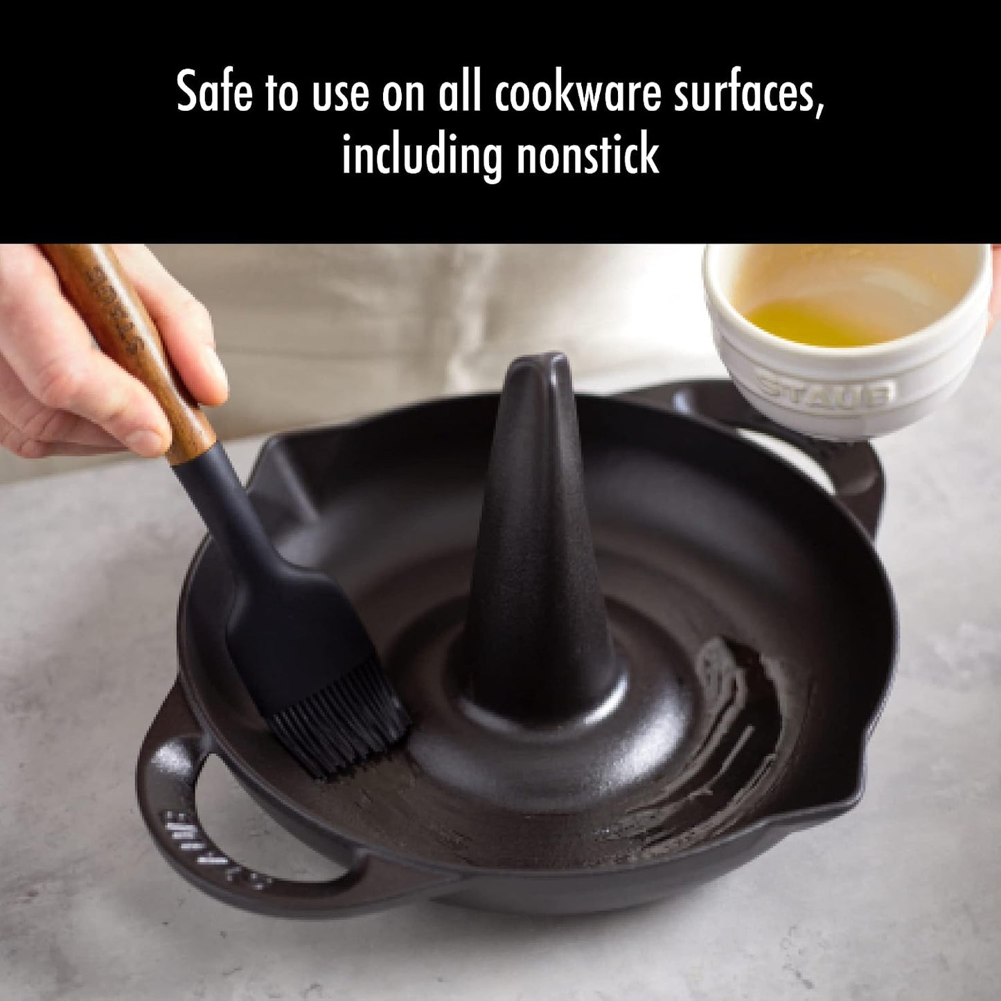 Silicone with Wood Handle Cooking Utensil, Pastry Brush