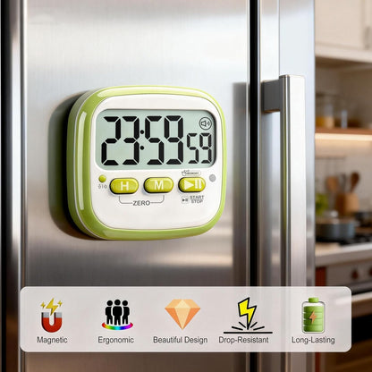 2 Pack Classroom Timers for Kids Teachers, Magnetic Countdown Digital Kitchen Timer for Cooking, Study, Exercise, Games, Time Mangement - Loud/Silent Mode - Battery Included
