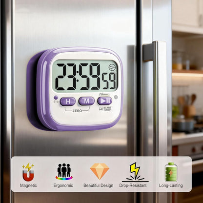 2 Pack Classroom Timers for Kids Teachers, Magnetic Countdown Digital Kitchen Timer for Cooking, Study, Exercise, Games, Time Mangement - Loud/Silent Mode - Battery Included