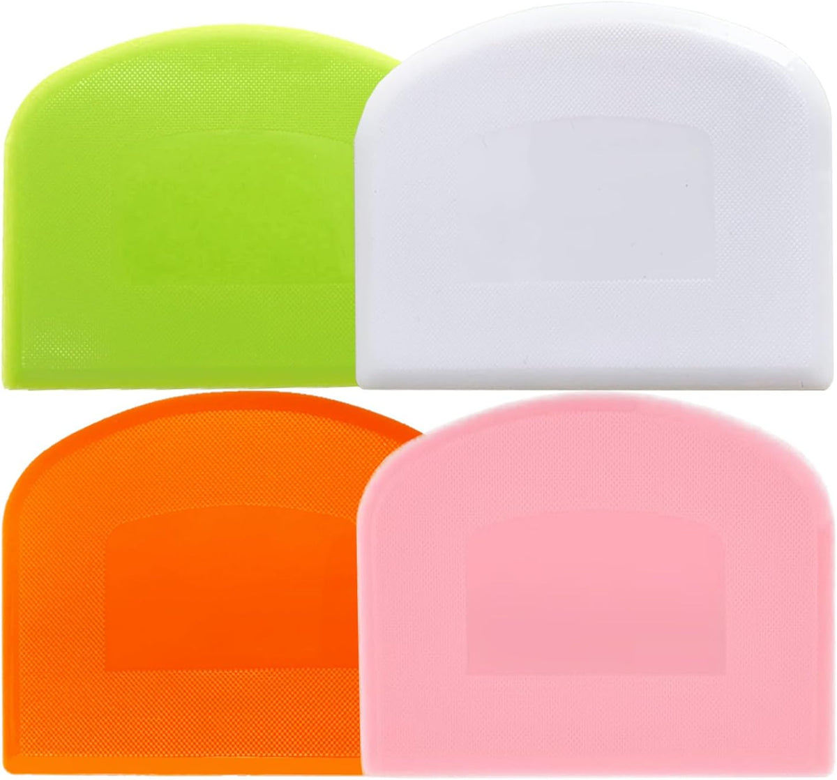 Dough Scraper 4 PCs PE Plastic Bench Scraper Flexible Bowl Scraper