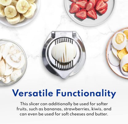 Commercial Grade Aluminum Egg Slicer, Mushroom Slicer with Stainless Steel Wire (Hand Wash Only)