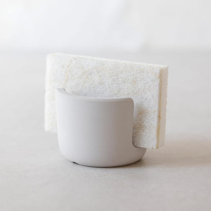 Diatomite Stoneware Sponge Holder & Sink Caddy, Drying Stone Kitchen Sink Organizer for Counter, Water-Absorbing Diatomaceous Earth Sponge Tray for Kitchen & Bathroom Countertop