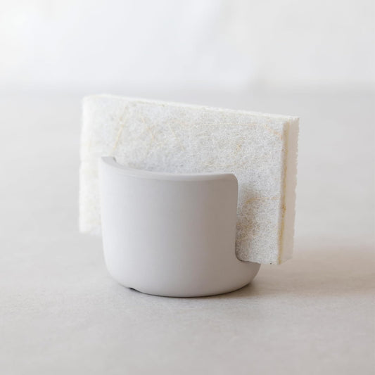 Diatomite Stoneware Sponge Holder & Sink Caddy, Drying Stone Kitchen Sink Organizer for Counter, Water-Absorbing Diatomaceous Earth Sponge Tray for Kitchen & Bathroom Countertop