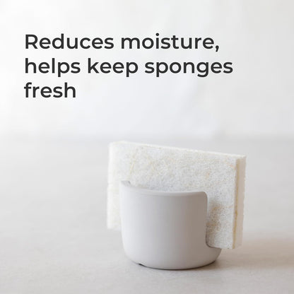 Diatomite Stoneware Sponge Holder & Sink Caddy, Drying Stone Kitchen Sink Organizer for Counter, Water-Absorbing Diatomaceous Earth Sponge Tray for Kitchen & Bathroom Countertop