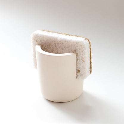 Diatomite Stoneware Sponge Holder & Sink Caddy, Drying Stone Kitchen Sink Organizer for Counter, Water-Absorbing Diatomaceous Earth Sponge Tray for Kitchen & Bathroom Countertop