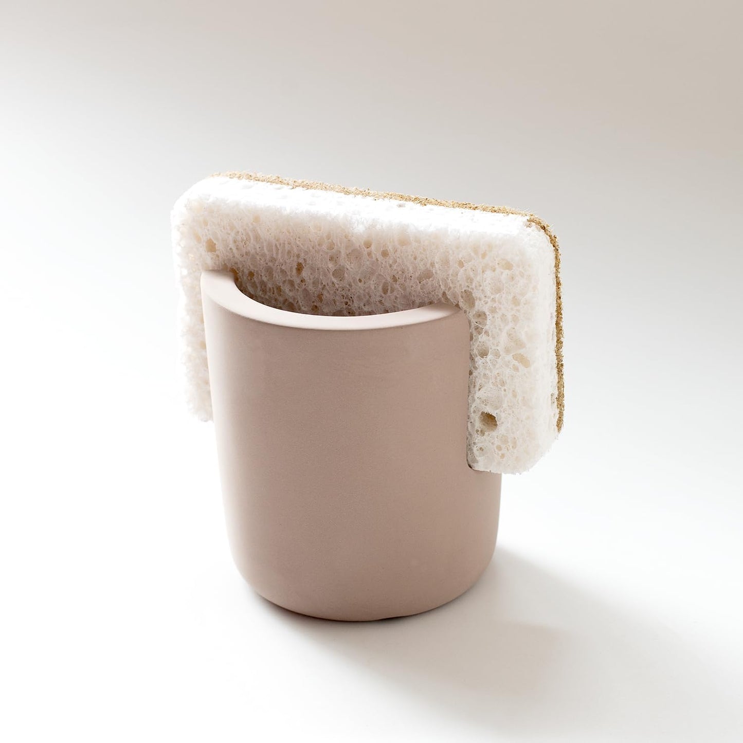 Diatomite Stoneware Sponge Holder & Sink Caddy, Drying Stone Kitchen Sink Organizer for Counter, Water-Absorbing Diatomaceous Earth Sponge Tray for Kitchen & Bathroom Countertop