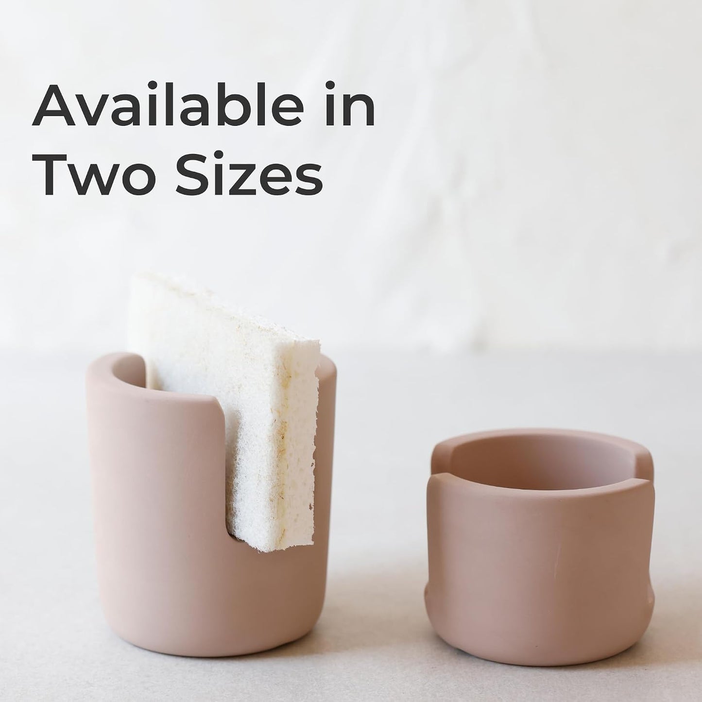 Diatomite Stoneware Sponge Holder & Sink Caddy, Drying Stone Kitchen Sink Organizer for Counter, Water-Absorbing Diatomaceous Earth Sponge Tray for Kitchen & Bathroom Countertop