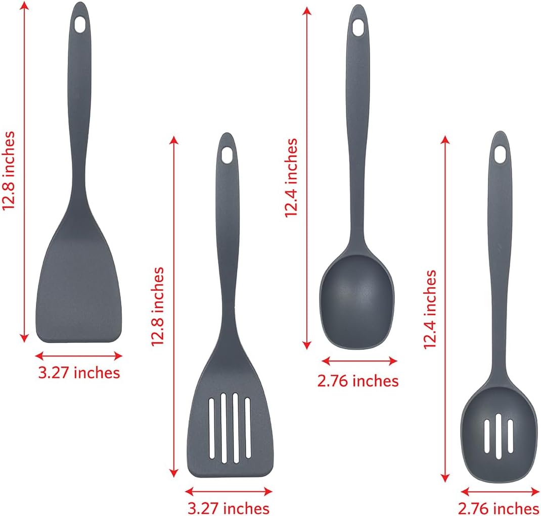 Glad Kitchen Utensils Set, 8pcs - Nonstick Cooking Tools with Utensil Holder - Nylon Spoon, Ladle, Skimmer, Spaghetti Server, and Turner Spatula Set - Dishwasher Safe, Teal Green