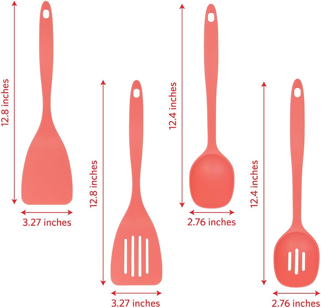 Glad Kitchen Utensils Set, 8pcs - Nonstick Cooking Tools with Utensil Holder - Nylon Spoon, Ladle, Skimmer, Spaghetti Server, and Turner Spatula Set - Dishwasher Safe, Teal Green
