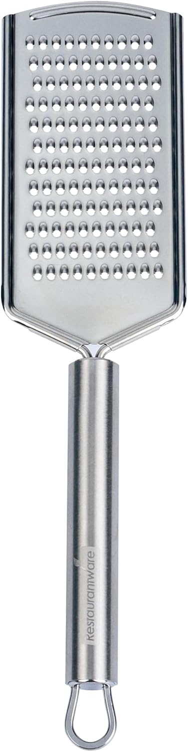 Stainless Steel Fine Cheese Grater - German Standard Lemon Zester with Ergonomic Handle, Sharp Blades, Dishwasher Safe - Handheld Kitchen Grater for Parmesan, Garlic, Ginger