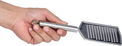 Stainless Steel Fine Cheese Grater - German Standard Lemon Zester with Ergonomic Handle, Sharp Blades, Dishwasher Safe - Handheld Kitchen Grater for Parmesan, Garlic, Ginger