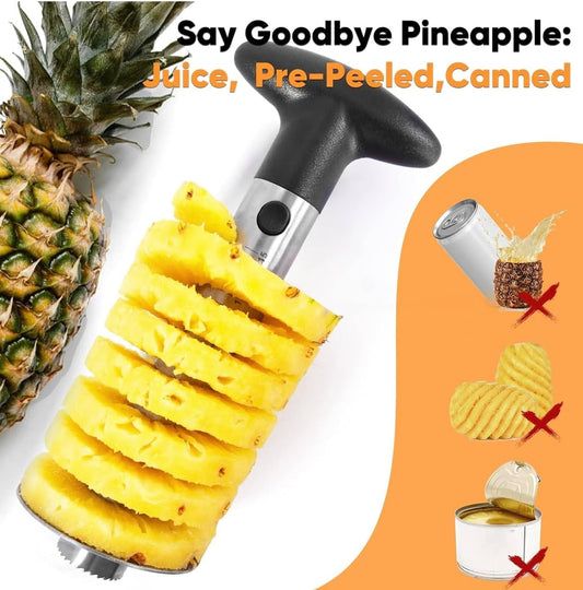 4-in-1 Fruit Cutter Set – Apple Slicer, Pineapple Corer, Pineapple Eye Peeler & Watermelon Cutter – Stainless Steel Kitchen Tools