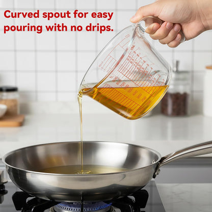 6 Pieces Glass Measuring Cups Set, 1-Cup, 2-Cup, 4-Cup with Lids