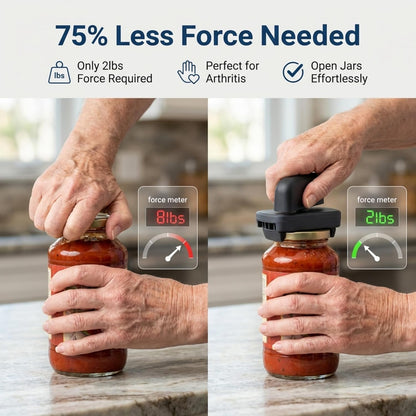 Easy Grip Adjustable Jar Opener to Open Jars with Lids of Virtually Any Size. Perfect Kitchen Gadget Accessory So Anyone With Arthritis, Weak Grip Strength or Sore Hands Can Twist Tops Easily