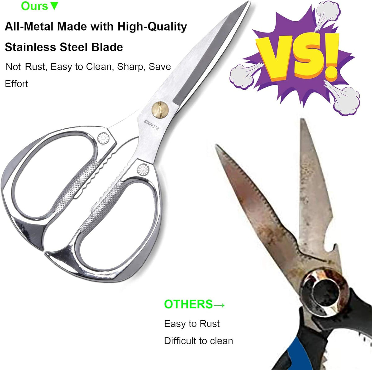 Kitchen Scissors,All Purpose Heavy Duty Kitchen Shears 7.5 Inch