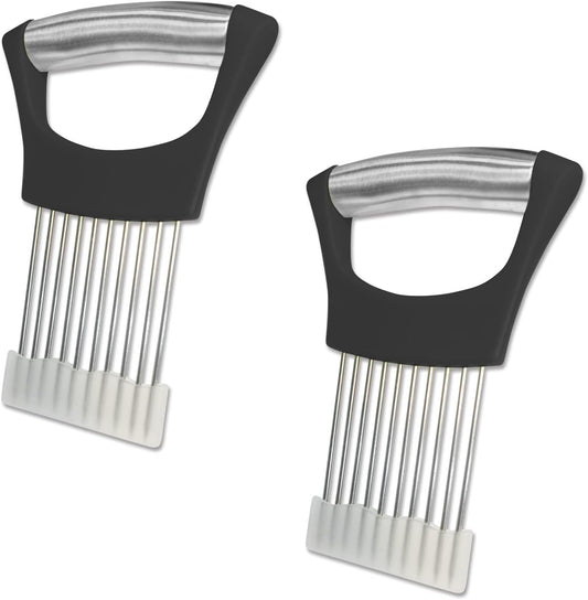 Onion Slicer Holder, Onion | Tomato | Potato | Apple | Egg Holder for Slicing, Vegetables | Fruits Slicer Holder, Meat |Beef Chopper, Multi-Purpose Kitchen Accessory, 2 Pack