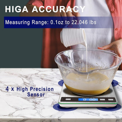 Food Scale 22lb Digital Kitchen Scale Rechargeable Waterproof Weight Grams and oz 1g/0.1oz Precise, for Weight Loss, Cooking and Baking, Black