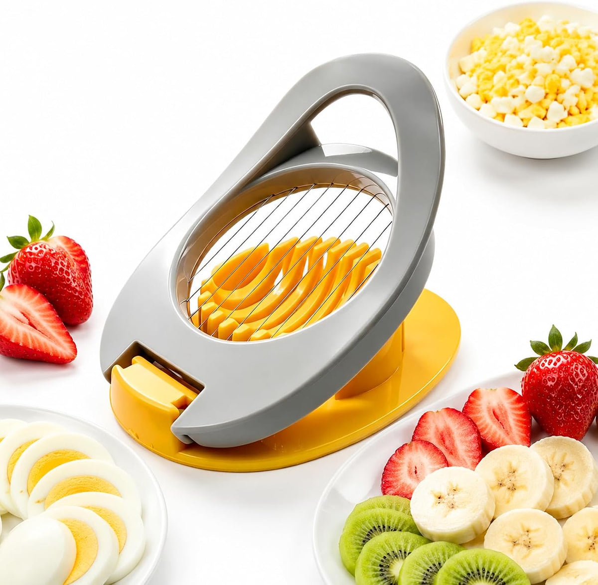 FANTEXY Egg Slicer for Hard Boiled Eggs with Stainless Steel Wires