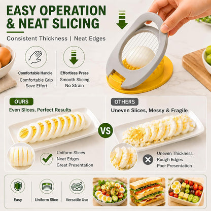 FANTEXY Egg Slicer for Hard Boiled Eggs with Stainless Steel Wires
