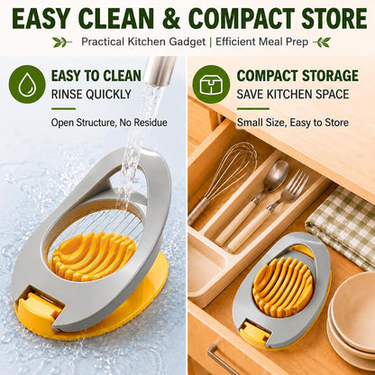 FANTEXY Egg Slicer for Hard Boiled Eggs with Stainless Steel Wires