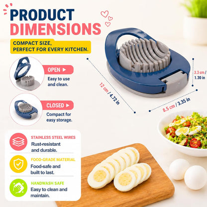 FANTEXY Egg Slicer for Hard Boiled Eggs with Stainless Steel Wires