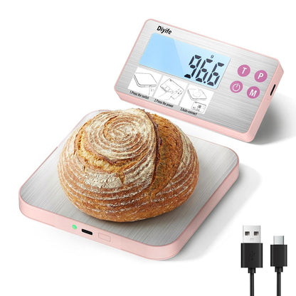 33lb Rechargeable Kitchen Scale, 304 Stainless Steel Food Scale