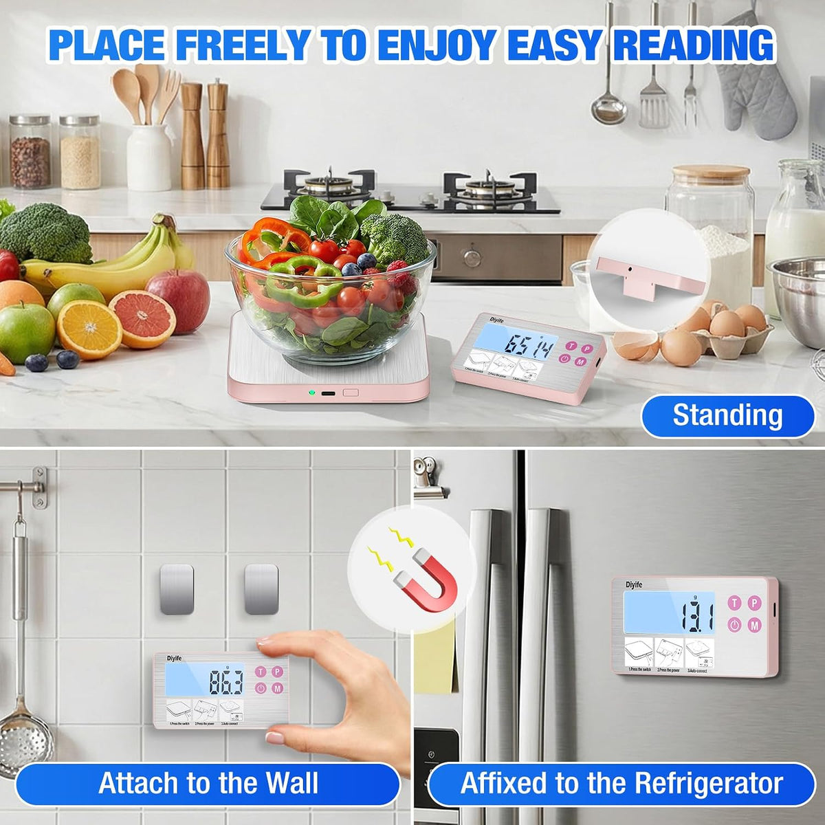 33lb Rechargeable Kitchen Scale, 304 Stainless Steel Food Scale