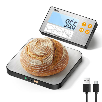 33lb Rechargeable Kitchen Scale, 304 Stainless Steel Food Scale