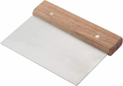 Stainless Steel Dough Scraper with Wood Handle