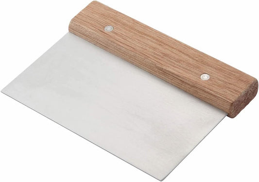 Stainless Steel Dough Scraper with Wood Handle