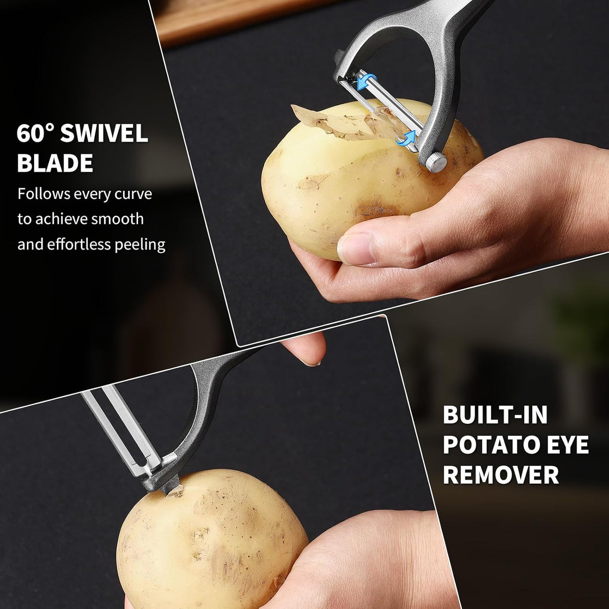 Potato Peeler, Blade Replaceable Aluminum Alloy Vegetable Peeler