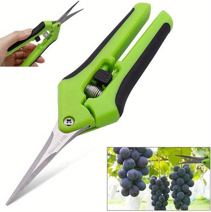 8 Pack 6.5 Inches Bud Trimming Scissors, Gardening Hand Pruning Shears with Straight Tip Stainless Steel Blades, Micro Tip Pruning Snips for Trimming Garden Herb Plant Flower, Green