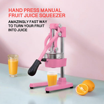 Commercial Heavy Duty Cast Iron Hand Press Manual Orange Citrus Lemon Lime Grapefruit Pomegranate Fruit Juice Squeezer Machine with Stainless Steel Cup