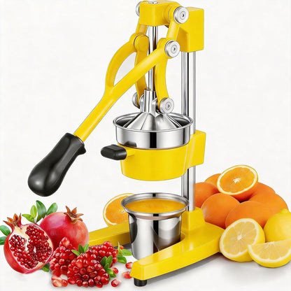 Commercial Heavy Duty Cast Iron Hand Press Manual Orange Citrus Lemon Lime Grapefruit Pomegranate Fruit Juice Squeezer Machine with Stainless Steel Cup