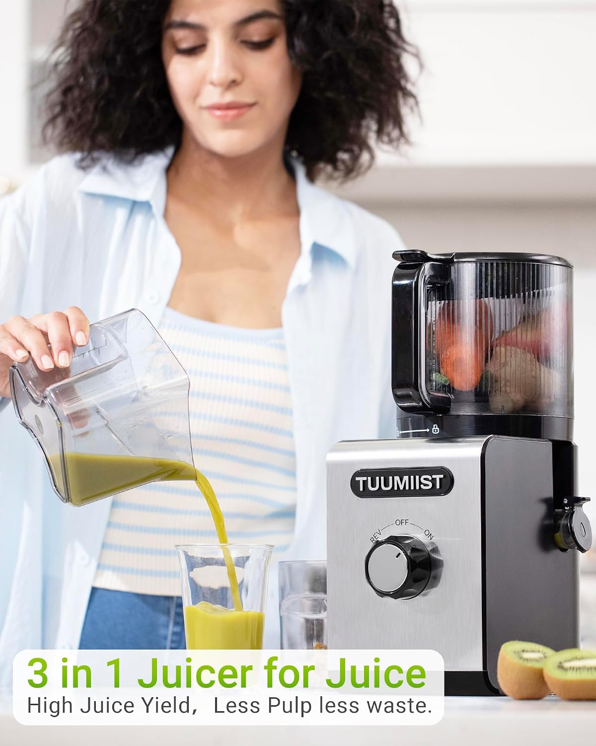 TUUMIIST 3-in-1 Juicer Machines, Makes Juice & Sorbet & Nut Milk