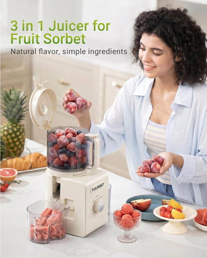 TUUMIIST 3-in-1 Juicer Machines, Makes Juice & Sorbet & Nut Milk